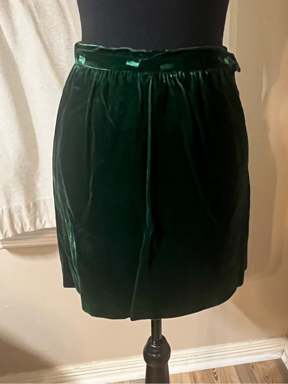 Vintage 1950’s Velvet Dark Green A-Line Skirt